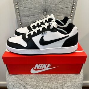 Nike Ebernon Premium Low White Black w/ a Splash of Gray AQ1774-102, Size 12